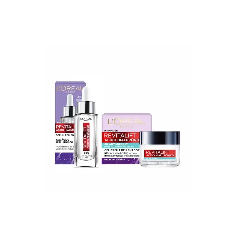Kit Oréal Paris Sérum Ácido Hialurónico Crema Gel
