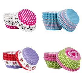 SKIDEC Cupcake Liners 4 Styles, Colorful Paper Baking Cups, Disposable Cupcake Wrappers Muffin Cupcake Liners for Holiday and Party Baking Supplies, 400 Pack