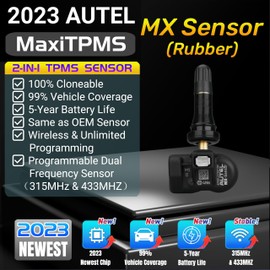 Autel MaxiTPMS MX - Sensor 4 unidades de tallo de goma 315/433MHz TPMS Sensor universal de neumáticos programado por TPMS Tool TS401 TS408 TS501 TS508 TS601 TS608 MK808TS MX808TS MS906TS ITS600