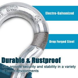 Leero 5/8" D Ring Shackles, 3.25 tons (7,165 Lbs) Working Load Limit, Clevis Shackle with 3/4" Alloy Screw Pin, Heavy Duty Shackles for Towing, Terrain Vehicle, Jeep, Trailer, Blue (4 Pack)