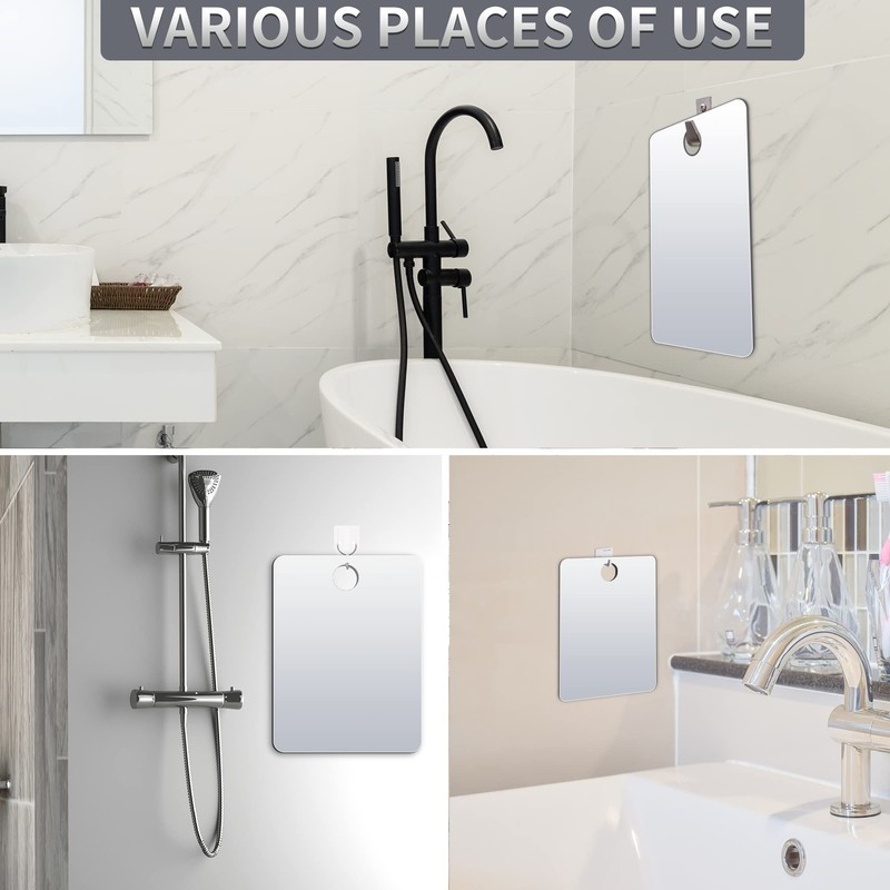 Shaving Mirror, Unbreakable Shower Mirrors, (Medium,2pack(6 inches x8 inches )
