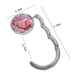 Mainiusi Bag Holder for Table, Pack of 3, Foldable Non-Slip Handbag Holder, Marbling Bags Hanger, Bag Hook Holder for Handbags, Table Handbag Holder, Hook for Restaurant, Office