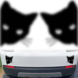 OQKAHIV 2 x Cat Car Stickers, Car Sticker Cat, Cat Peeking Car Sticker, Car and Wall Sticker - Cute Decoration for Car Windows, Funny and Cute Patterns, for Outdoor Use
