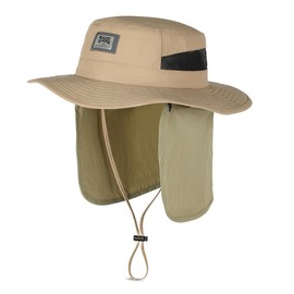 Sun Hat with Removable Neck Flap for Men and Women, UPF 50+ Breathable Lightweight Fishing Hat, Quick-Drying Wide Brim Hat for Garden Hiking Khaki
