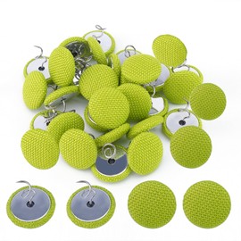 StitchPro 25 Pcs Upholstery Tacks-Fabric Covered Button Twist Pins for Bed Skirts, Slipcovers, Armchair Caddies, Headliners，Armrest Covers. (GreenYellow, 25)