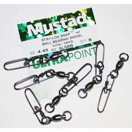 Stay-Lock Snap W/Ball Bearing Swivel - Black 4.45