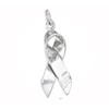 New Awareness Remembrance Ribbon 3D 925 Solid Sterling Silver Charm
