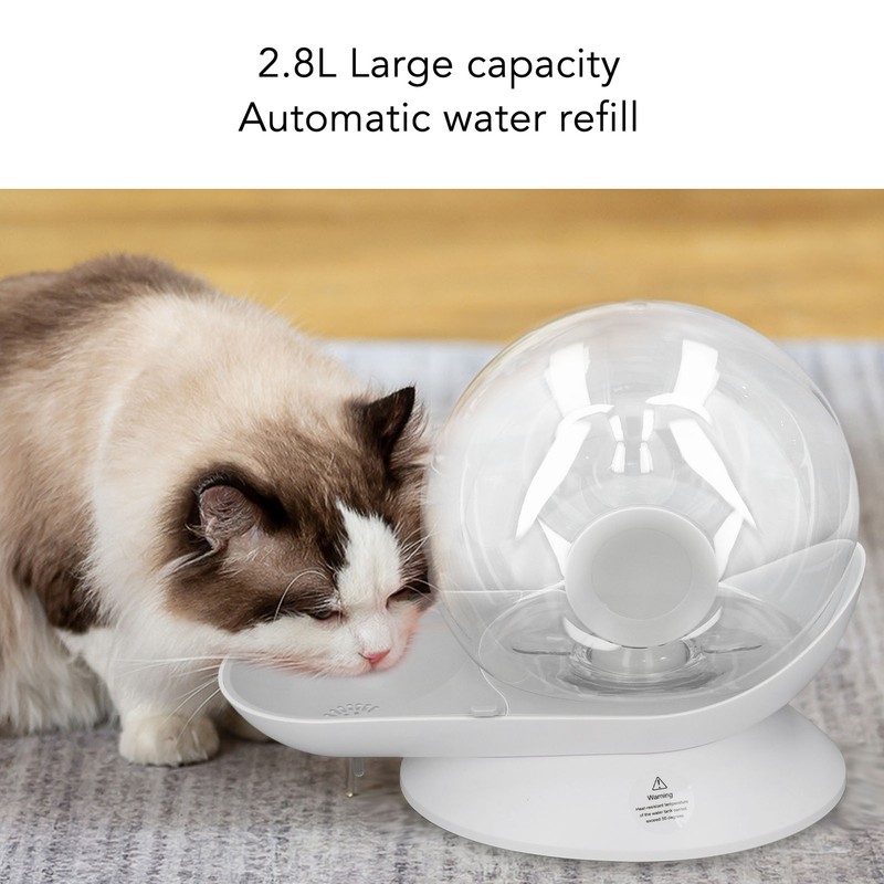Pet Water Dispenser Snail Shape Automatic Transparent 2.8L Large Capacity