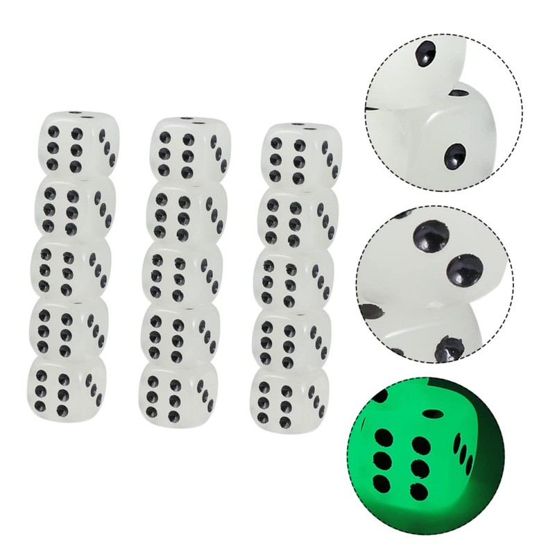 ORFOFE 20pcs Luminous Dice Role Playing Dice Mini Says Acrylic