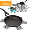 MUNSKT Grey Pan Protector Cover 8 Pieces with Black Cookware
