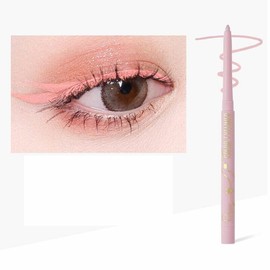 Waterproof Eyeliner Pencil | Twistable Soft & Smudge-Proof Makeup Pen | Long-Lasting Creamy Eye Liner for Waterline & Eye Definition | Metallic & Matte Shades for Women - Baby Pink
