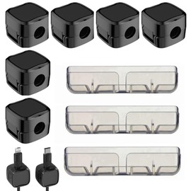 Landrain 6 pieces adjustable cable holder, magnetic, data cable organiser with magnet, magnetic cable organiser