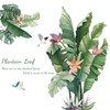 Fujitoya Flower Green Leaves Birds Plants Green Flower Wall Sticker