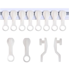 Curtain Glider Hooks White Plastic Curtain Hook (Pack of 25)