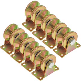 Skelang 8 Pcs V Groove Caster, 2” Sliding Gate Wheel, Rigid Caster for Rolling Gate, Sawmill, Total Load Capacity 5000 Lbs