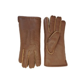 YISEVEN Men's Merino Rugged Sheepskin Shearling Leather Gloves Mittens Sherpa Fur Cuff Thick Wool Lined and Heated Warm for Winter Cold Weather Dress Driving Work Prime Gifts, Cognac Medium