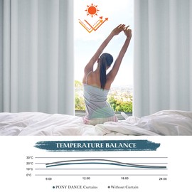 PONY DANCE Net Curtain for Kitchen, 2 Pieces, H 90 x W 132 cm, Blackout Curtains with Eyelets, Short Curtains, Opaque Blackout Curtain, Grey/White