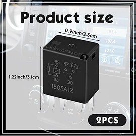 Tallew Tallew G8V-RH-1C7T-R-DC12 Power Relay Multi Purpose Relay Fuel Pump Relay Black Automotive Relay Automotive Replacement