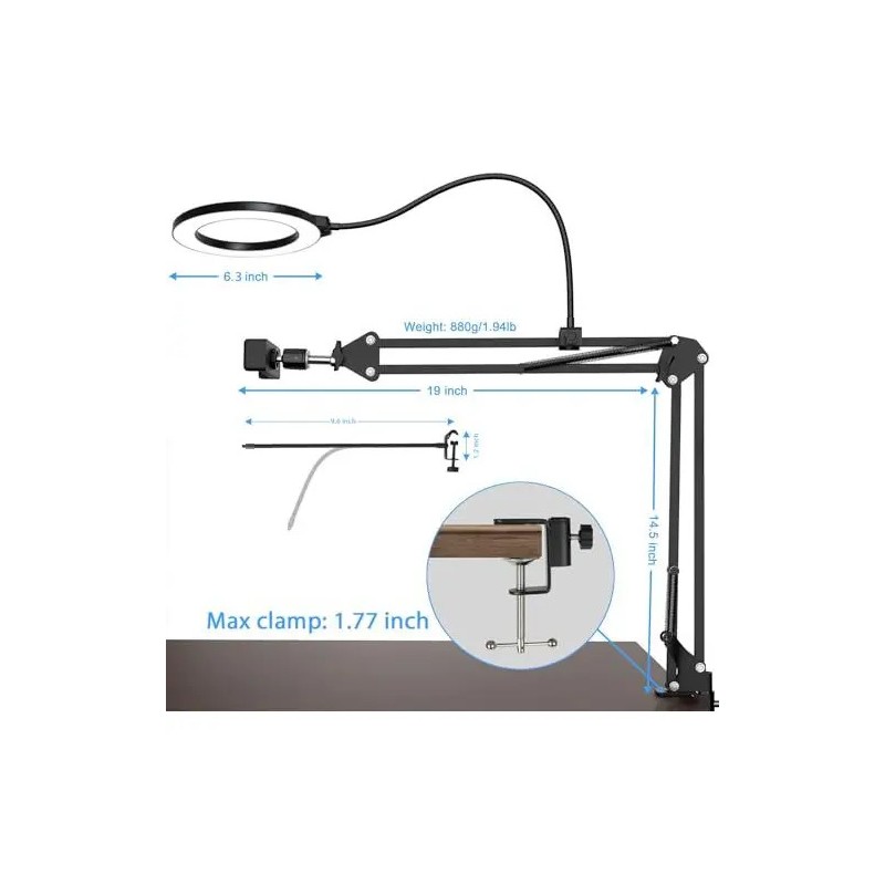 Soporte Superior Teléfono Con Luz Flexible Trípode De Vídeo