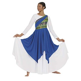 Eurotard 63567 Adult Joyful Praise Asymmetrical Tunic (Royal, Small/Medium)