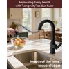 Black Square Kitchen Faucet – Modern Pull-Down Sprayer with 2-Mode