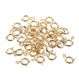 DOITOOL 50Pcs Spring Ring Clasp Metal Round Necklace Clasps for Jewelry Making Convenient Spring Mechanism for DIY Bracelets and Necklaces for Everyday and Special Occasions