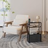 Narrow Side Table with Charging Station, Slim End Tables with