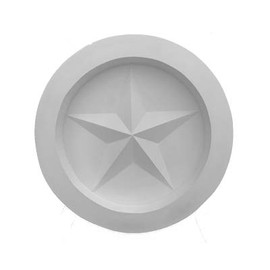 Round Texas Star Precast Stone Wall Medallion. Outdoor Fireplace Concrete Plaque. 16" Diameter. Architectural Ornament. Outdoor Kitchen & Poolhouse Decor. Commercial Building Accent. Garden Stone.