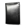 L-Fold Credit Card Trifold Black Leather Wallet - RFID Blocking