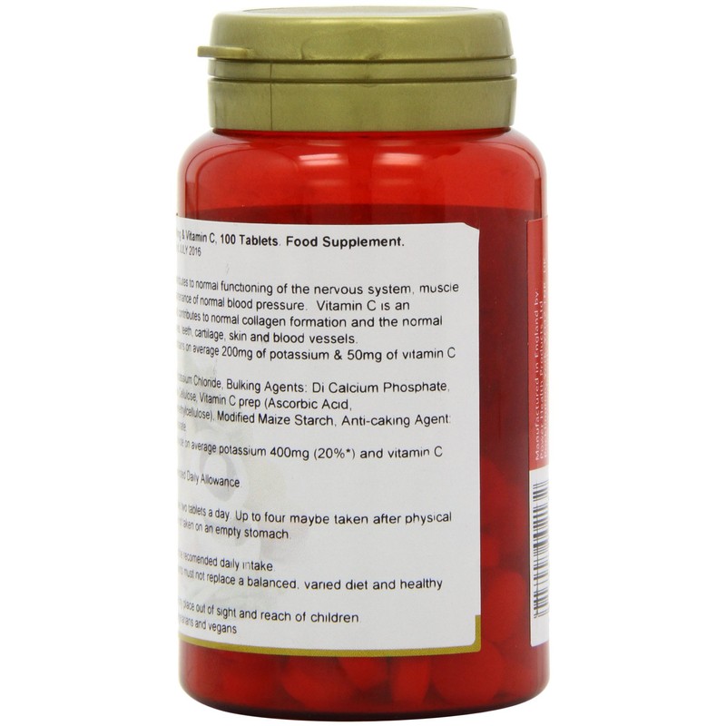 Power Health 200mg Potassium Plus 50mg Vitamin C Tablets -