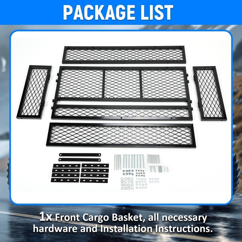 ECOTRIC Universal Front Cargo Basket Compatible with UTV ATV Drop