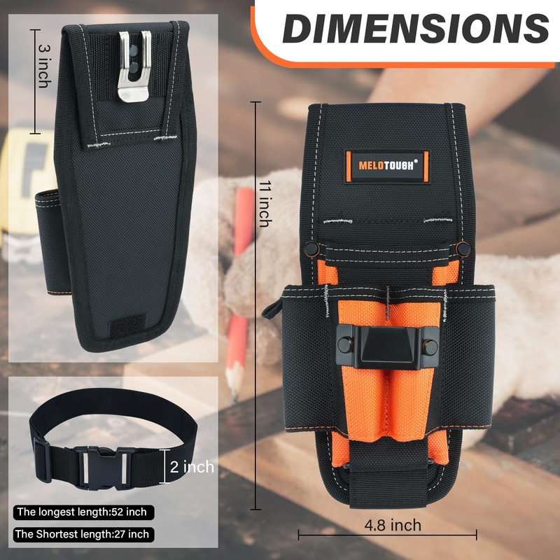 MELOTOUGH 7-Pocket Technician Pouch-Small Pocket Tool Belt Pouch with Belt