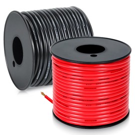 14 Gauge Electrical Wire, Red/Black Each 30FT, Flexible Low Voltage PVC Copper Clad Aluminum Extension Cord for DIY Projects,Car Speaker Wire, LED Wire, Residential Wiring 12V/24V DC