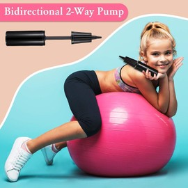 Exercise Ball Pump Kit, Yoga Ball Pump,Hand Pump for Inflatables Yoga Ball Inflator with Exercise Ball Plug Replacement Kit for Exercise Ball Inflator