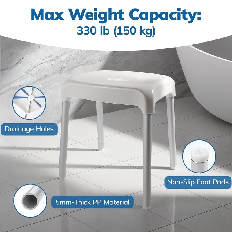 Umimile Shower Chair for Inside Shower - Fixed Height, Sturdy