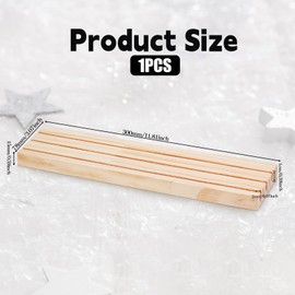 Xthrotsenk Wooden Earring Holder 3 Slot Jewelry Display Stand Wood Earring Show Stand 11.8×3×0.6 Inch Business Card Holder Rectangle Craft Show Tray for Small Jewelry Ring Earrings Cards Display