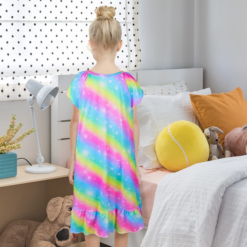 ICOSY Matching Girls & Doll Nightgowns Clothes Unicorn Pajamas Sleepwear