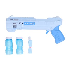 8 Hole Bubble Machine Outdoor Electric Handheld Space Style with Light Music Bubble Blower for Children Light Blue