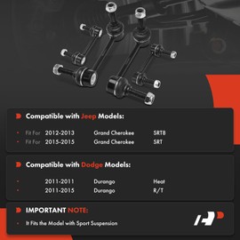 A-Premium Set of 4, Front & Rear Sway Bar Links Stabilizer Bar Links Kit, Compatible with Jeep Grand Cherokee 2012-2013 2015 & Dodge Durango 2011-2015