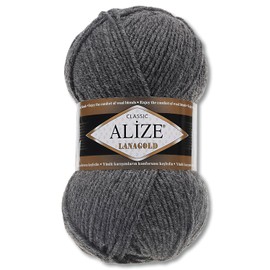 Wohnkult Alize 100 g Lanagold Premium Wool 51 Selection Hats Blankets Clothing Accessories (182 | Medium Grey Melange)