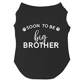 Soon to Be Big Brother Dog Tee Shirt Sizes for Puppies, Toys, and Large Breeds (Black, Medium 52)