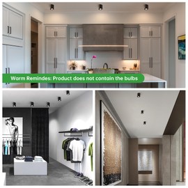 HOMEOW Set of 4 Ceiling Spotlights, Black, Surface-Mounted Spotlight, 30° Swivelling, Suitable for GU10 and LED Modules (without GU10 Lamp), Diameter 80 mm, Surface-Mounted Spotlights Made of