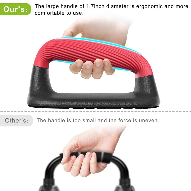 Kipika Push Up Bars, Pushup Stands, Anti-Slip Soft Plastic Push