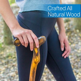 RMS Wood Cane - 36 Inches Natural Wood Walking Stick - Handcrafted Wooden Offset Cane for Men or Women (Smooth Derby Handle)