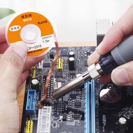 7 PCS Desoldering Wire, Solder Braid Wire Desoldering Wick Desoldering Wick Solder Braid Wire Low Residue No-Clean Solder Tin Remover Tool, 1.0/1.5/2.0/2.5/3.0/3.5 mm