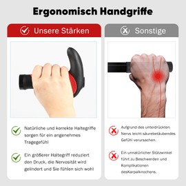 ROGTYO Bicycle Grips, Bicycle Handlebar MTB Grips Ergonomic with Two Sides Lock-On Design Horn Handlebar Grips, 22 mm Bicycle Grips Non-Slip for Trekking Bike E-Bike City Bike Road Bike (Red)