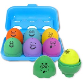 Toddler Tested Lil’ Yolkers Egg Toy Set for Sensory & Motor Skills for Kids Ages 12+ Months - Educational Matching Game, Colorful Stacking Puzzle, Ideal Easter Basket Stuffer (6 Multicolored Eggs)