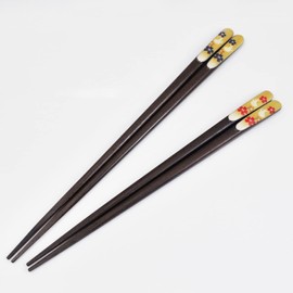 Issho Couples Chopsticks Painted Chopsticks Ausplownia Box Rakugi Rabbit 2 Pairs Made in Japan