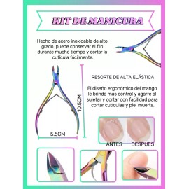 Noved Kit De Manicura Para Uñas Alicate+empujador+tijeras
