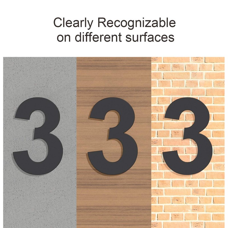 Black Brushed Modern House Number -4 Inch 102mm Height, Made